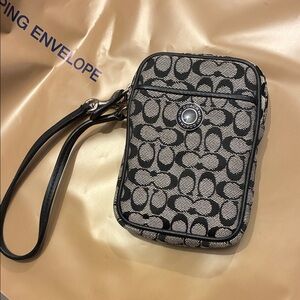 Coach Black and Cream Crossbody/ wristlet  Bag